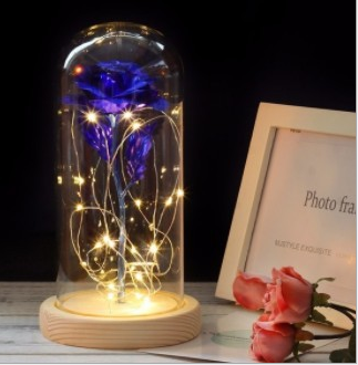 Rose In Glass with LED Light